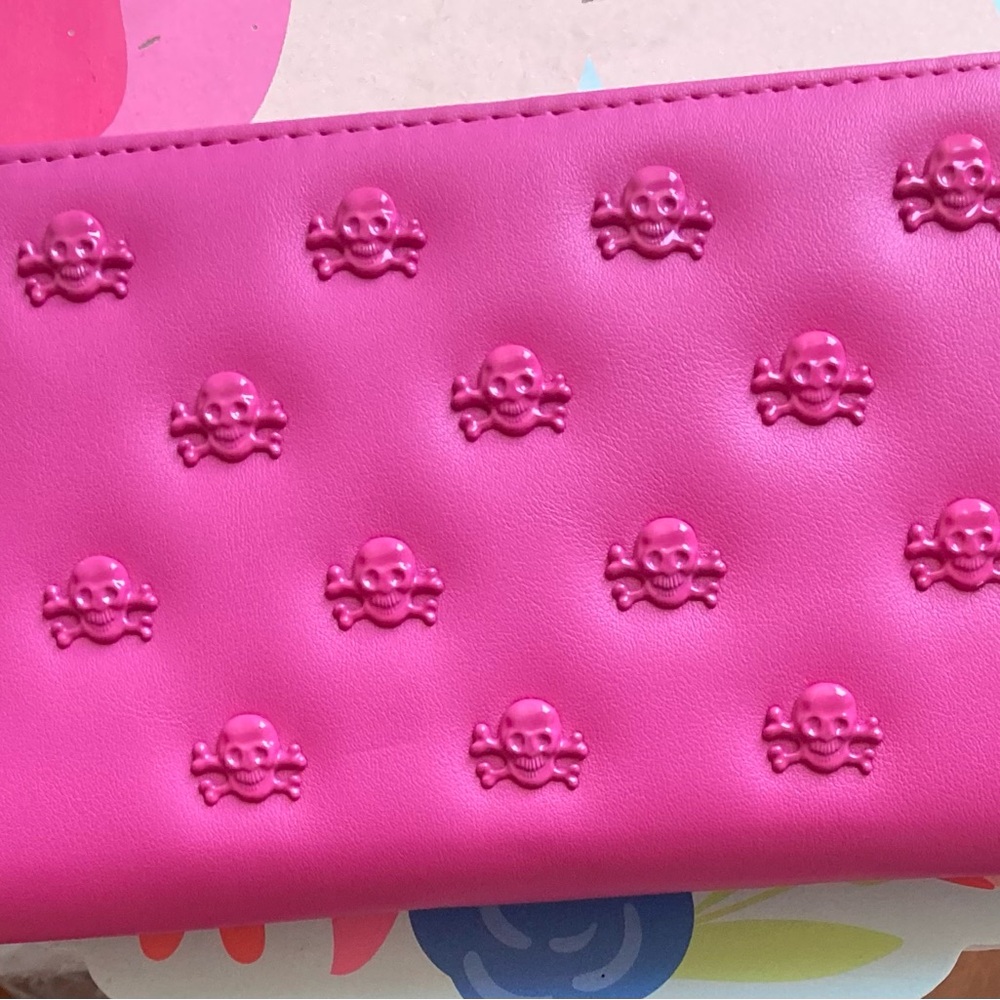 Betsey Johnson Pink Skull Clutch